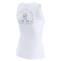 Chicago Cubs WEAR by Erin Andrews Women's Rib-Knit Henley Tank Top - White - MLB on Sale