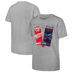 Youth 2025 NHL Stadium Series Columbus Blue Jackets vs. Detroit Red Wings Matchup T-Shirt - Heather Gray - NHL 202765272