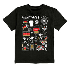 Germany National Team Vive La Fete Youth Impressions Artwork T-Shirt Black