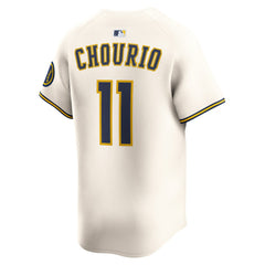 Jackson Chourio Milwaukee Brewers Nike Home Limited Jersey - Cream - Nike on Sale