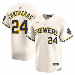 William Contreras Milwaukee Brewers Nike Home Limited Player Jersey - Cream - Nike Online