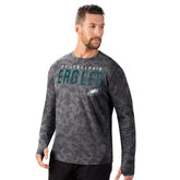 Philadelphia Eagles MSX by Michael Strahan Performance Camo Long Sleeve T-Shirt Black