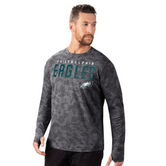 Philadelphia Eagles MSX by Michael Strahan Performance Camo Long Sleeve T-Shirt Black