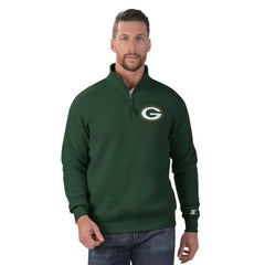 Green Bay Packers Starter Classic Quarter-Zip Pullover Sweatshirt Green