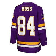 Mitchell & Ness Randy Moss Minnesota Vikings Youth Hockey Fashion Jersey Purple