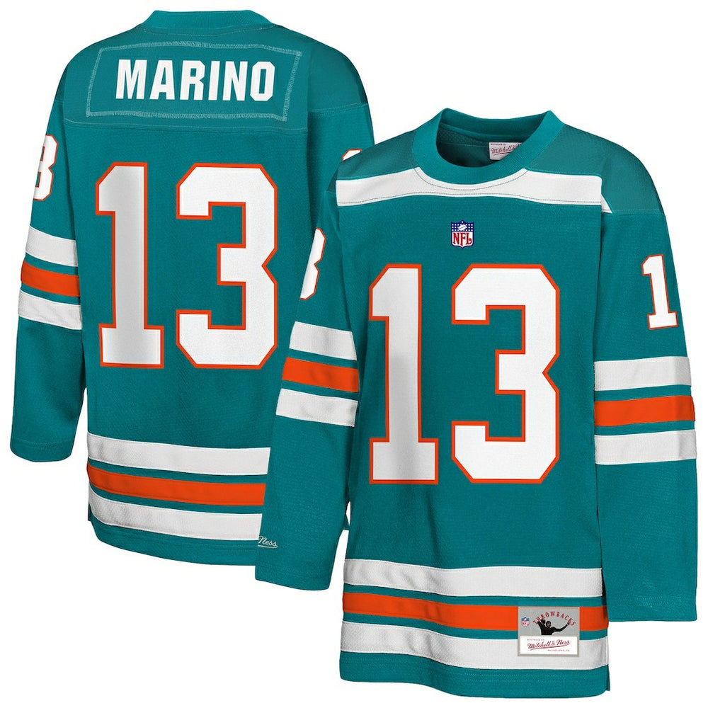 Mitchell & Ness Dan Marino Miami Dolphins Youth Hockey Fashion Jersey Aqua