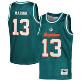 Mitchell & Ness Dan Marino Miami Dolphins Youth Retired Player NFL Basketball Fashion Jersey Aqua