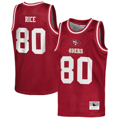 Mitchell & Ness Jerry Rice San Francisco 49ers Youth Retired Player NFL Basketball Fashion Jersey Scarlet