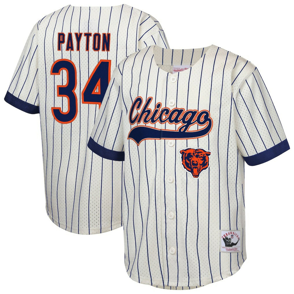 Mitchell & Ness Walter Payton Chicago Bears Youth Retired Player Name & Number Baseball Jersey Cream
