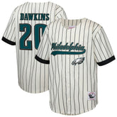 Mitchell & Ness Brian Dawkins Philadelphia Eagles Youth Retired Player Name & Number Baseball Jersey Cream