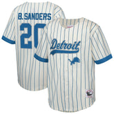 Mitchell & Ness Barry Sanders Detroit Lions Youth Retired Player Name & Number Baseball Jersey Cream