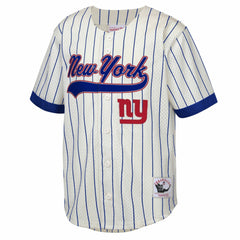 Mitchell & Ness Lawrence Taylor New York Giants Youth Retired Player Name & Number Baseball Jersey Cream
