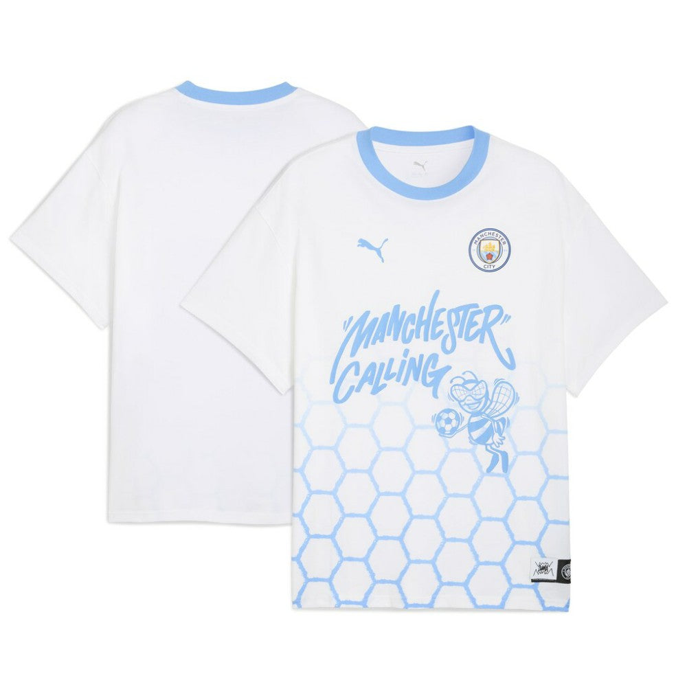 Manchester City 2025 FIFA Club World Cup Hoops T-Shirt White - Puma
