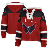 Washington Capitals '47 Women's Cropped Lacer Hoodie - Red - NHL 202773287