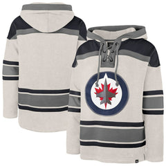 Winnipeg Jets '47 Rockaway Lacer Pullover Hoodie - Oatmeal - NHL 202773292