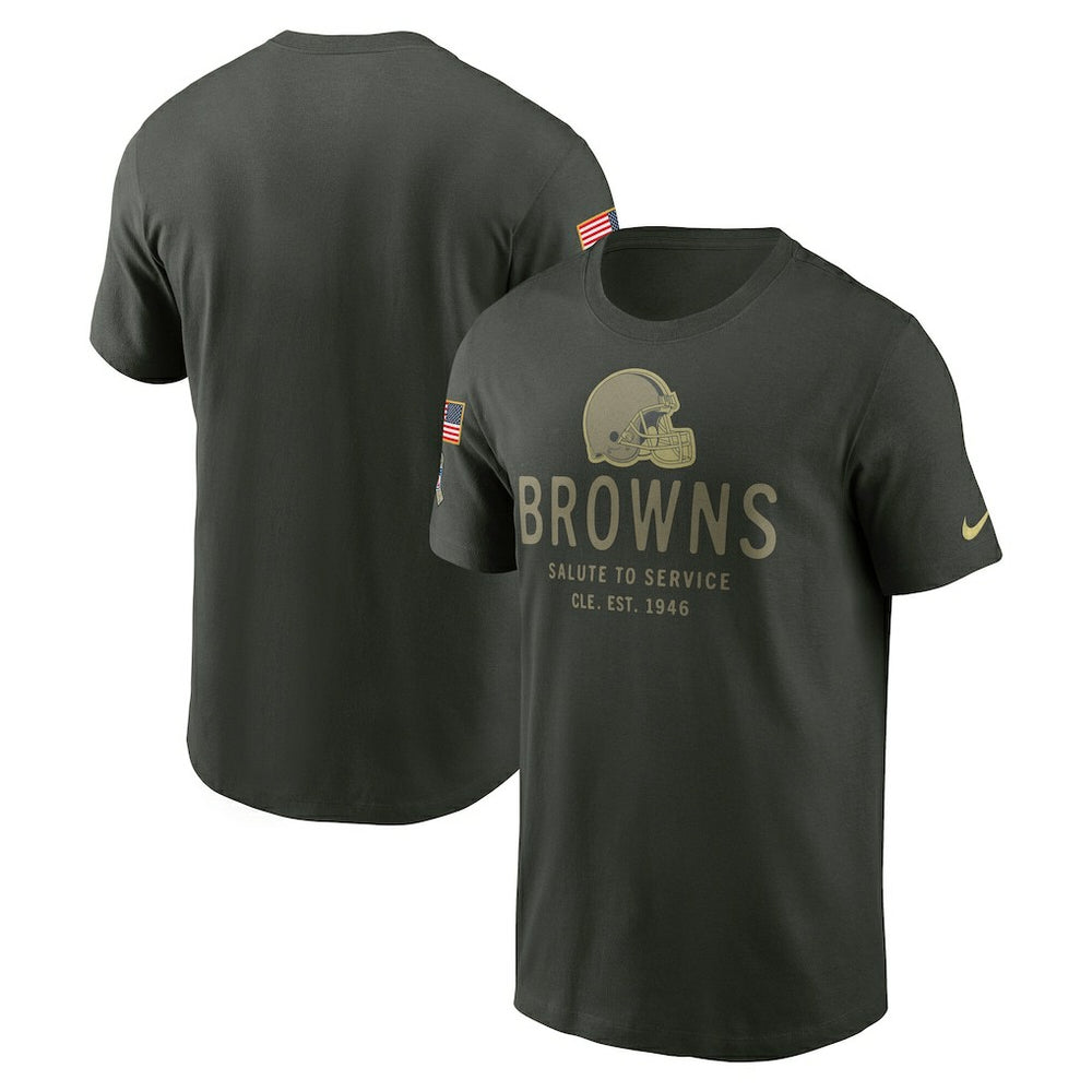 Nike Cleveland Browns 2025 Salute to Service Sideline Primary Edge Dri-FIT T-Shirt Forest Green