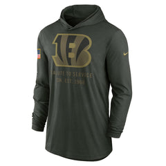 Nike Cincinnati Bengals 2025 Salute to Service Sideline Dri-FIT Lightweight Hooded Pullover Forest Green