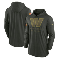 Nike Washington Commanders 2025 Salute to Service Sideline Dri-FIT Lightweight Hooded Pullover Forest Green
