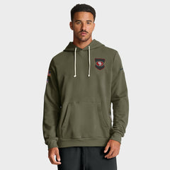 Nike San Francisco 49ers 2025 Salute to Service Sideline Standard Issue Dri-FIT Hoodie Olive