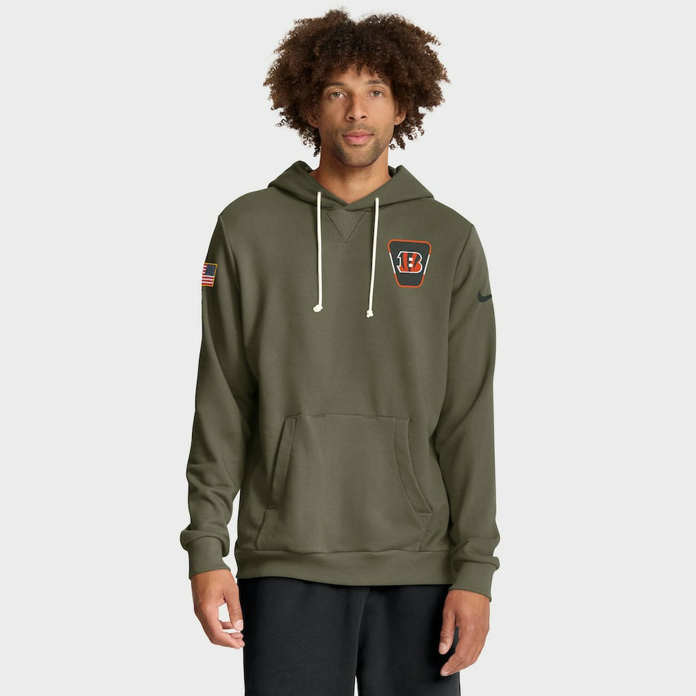 Nike Cincinnati Bengals 2025 Salute to Service Sideline Standard Issue Dri-FIT Hoodie Olive