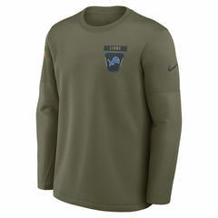 Nike Detroit Lions 2025 Salute to Service Sideline Coaches Therma-FIT Long Sleeve Shirt Olive