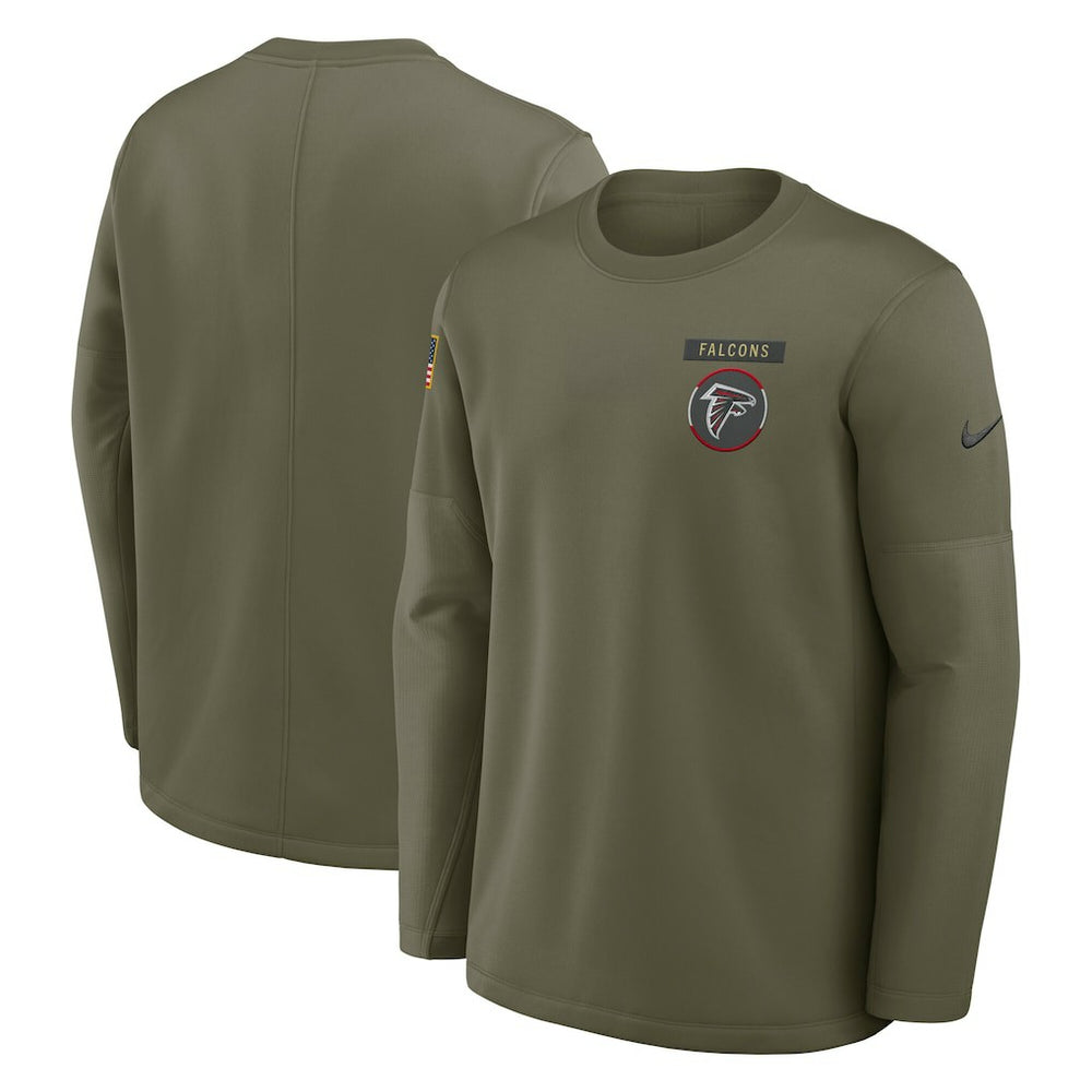 Nike Atlanta Falcons 2025 Salute to Service Sideline Coaches Therma-FIT Long Sleeve Shirt Olive