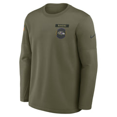 Nike Baltimore Ravens 2025 Salute to Service Sideline Coaches Therma-FIT Long Sleeve Shirt Olive