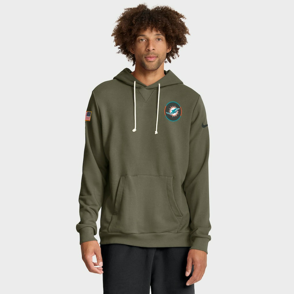 Nike Miami Dolphins Big & Tall 2025 Salute to Service Sideline Dominant Force Dri-FIT Hoodie Olive
