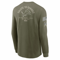 Nike Detroit Lions 2025 Salute to Service Sideline Long Sleeve T-Shirt Olive