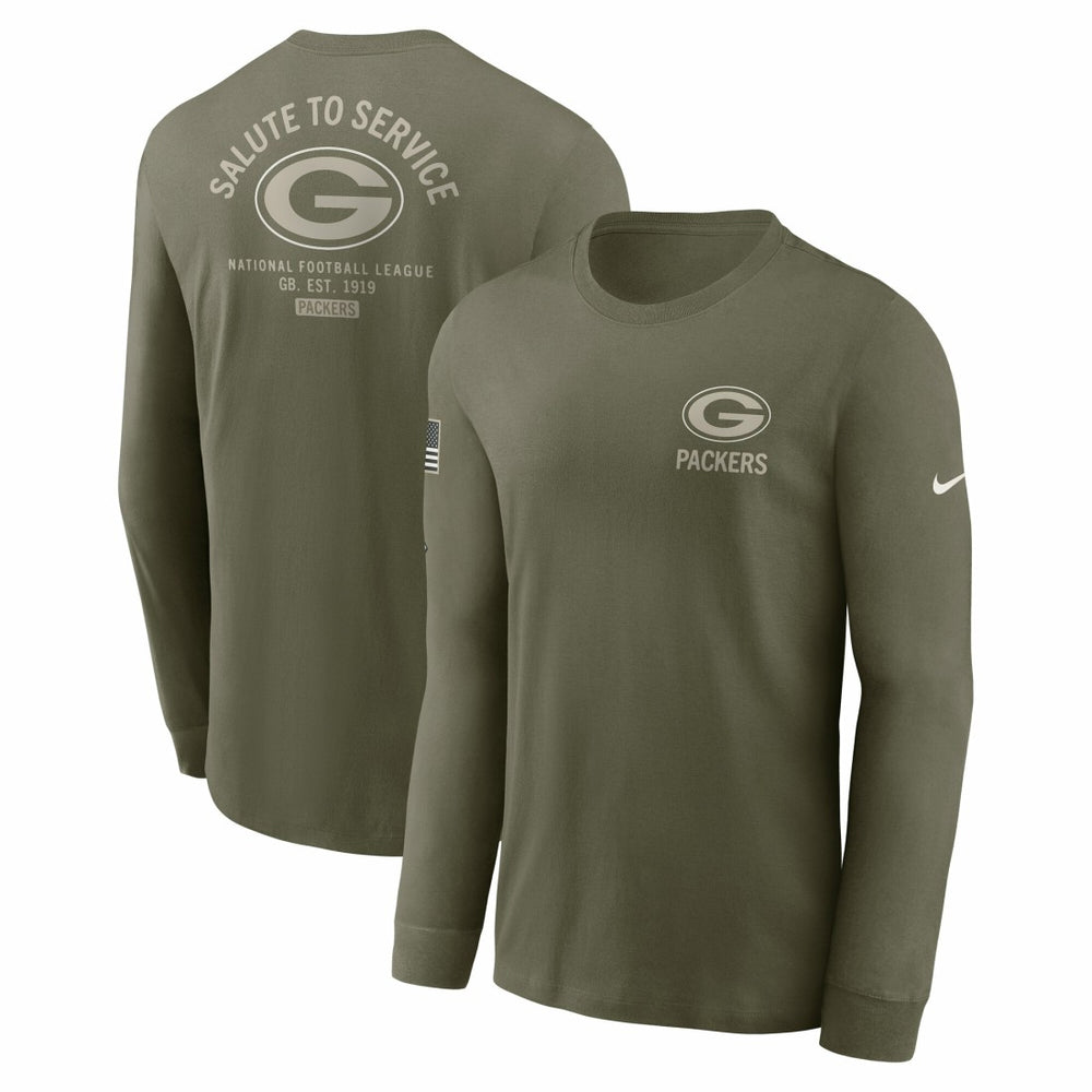 Nike Green Bay Packers 2025 Salute to Service Sideline Long Sleeve T-Shirt Olive
