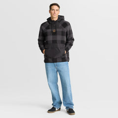 Fanatics Chicago Bears Elements Plaid Polar Fleece Quarter-Zip Hoodie Black