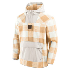 Fanatics Pittsburgh Steelers Elements Plaid Polar Fleece Quarter-Zip Hoodie Tan