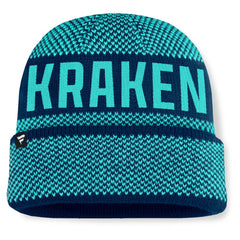 Seattle Kraken Fanatics Fundamentals Shelter Cuffed Knit Hat - Deep Sea Blue/Light Blue - NHL 202777530