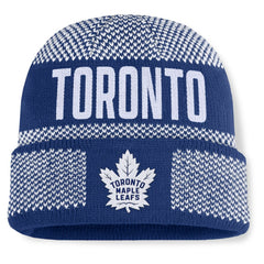 Toronto Maple Leafs Fanatics Fundamentals Shelter Cuffed Knit Hat - Blue/White - NHL 202777533