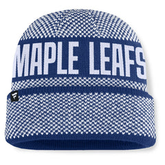 Toronto Maple Leafs Fanatics Fundamentals Shelter Cuffed Knit Hat - Blue/White - NHL 202777533