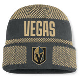 Vegas Golden Knights Fanatics Fundamentals Shelter Cuffed Knit Hat - Charcoal/Gold - NHL 202777536