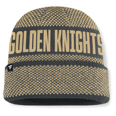Vegas Golden Knights Fanatics Fundamentals Shelter Cuffed Knit Hat - Charcoal/Gold - NHL 202777536