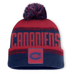 Montreal Canadiens Fanatics Fundamentals Thrive Cuffed Knit Hat with Pom - Navy/Red - NHL 202777574