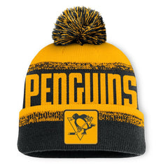 Pittsburgh Penguins Fanatics Fundamentals Thrive Cuffed Knit Hat with Pom - Black/Gold - NHL 202777581