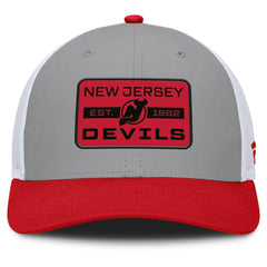New Jersey Devils Fanatics Fundamental Adapt Trucker Adjustable Hat - Gray/Red - NHL 202777669