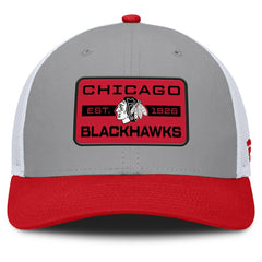 Chicago Blackhawks Fanatics Fundamental Adapt Trucker Adjustable Hat - Gray/Red - NHL 202777677