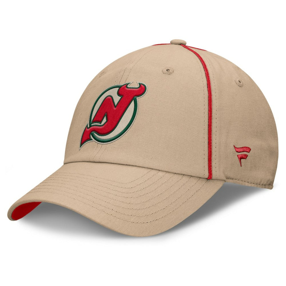 New Jersey Devils Fanatics Heritage Setoff Adjustable Hat - Tan - NHL 202777702
