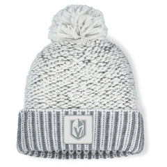 Vegas Golden Knights Fanatics Women's Fundamental Mist Cuffed Knit Hat with Pom - White/Gray - NHL 202777736