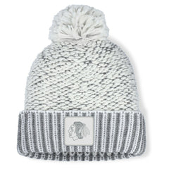 Chicago Blackhawks Fanatics Women's Fundamental Mist Cuffed Knit Hat with Pom - White/Gray - NHL 202777744