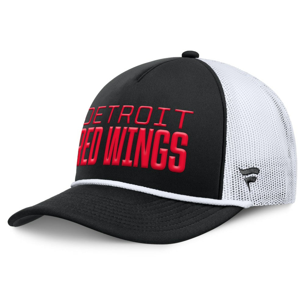 Detroit Red Wings Fanatics Heritage Dutch A-Frame Trucker Adjustable Hat - Black/White - NHL 202777753