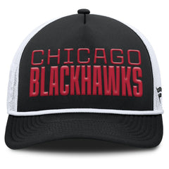 Chicago Blackhawks Fanatics Heritage Dutch A-Frame Trucker Adjustable Hat - Black/White - NHL 202777754