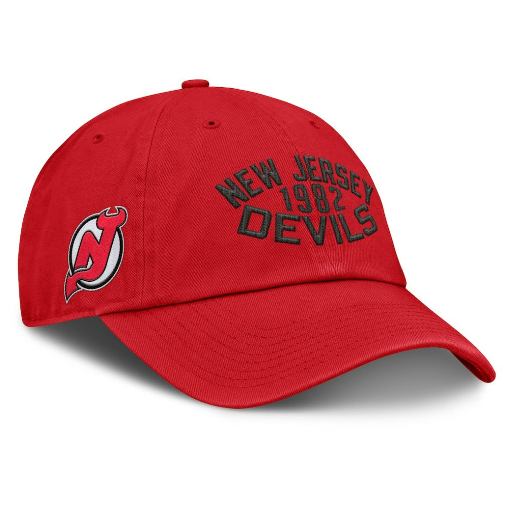 New Jersey Devils Fanatics Fundamentals Archer Adjustable Hat - Red - NHL 202777776