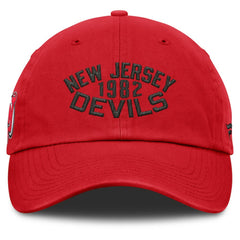 New Jersey Devils Fanatics Fundamentals Archer Adjustable Hat - Red - NHL 202777776