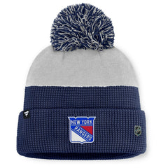 New York Rangers Fanatics Authentic Pro Home Ice Cuffed Knit Hat with Pom - Navy/Gray - NHL 202777819