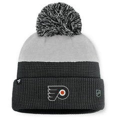 Philadelphia Flyers Fanatics Authentic Pro Home Ice Cuffed Knit Hat with Pom - Black/Gray - NHL 202777821